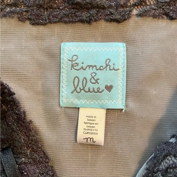 Kimchi Blue Lace A-Line Skirt in Charcoal - Picture 9 of 10